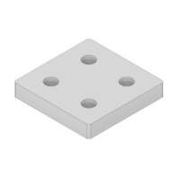 32-9090WS-0 MODULAR SOLUTIONS FOOT & CASTER CONNECTING PLATE<BR>90MM X 90MM FLAT NO HOLES, SOLID ALUMINUM